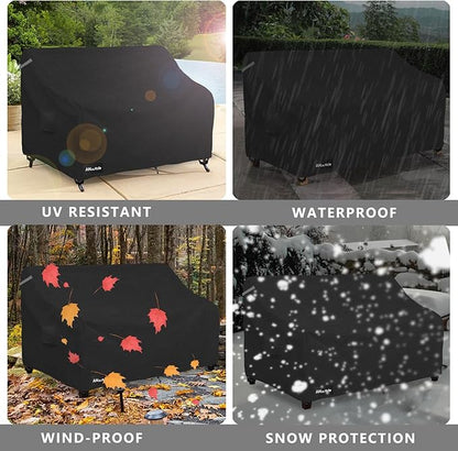 3-Seater Patio Sofa Cover,79W x 37D x 35H Inches Outdoor Couch Cover,100% Waterproof Heavy Duty Patio Sofa Covers,Patio Furniture Covers,Black
