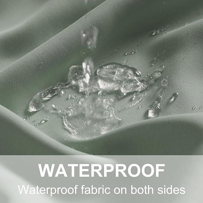 RYB HOME Outdoor Curtains for Patio Deck, Waterproof & Block Sunlight | Thermal - Image 5