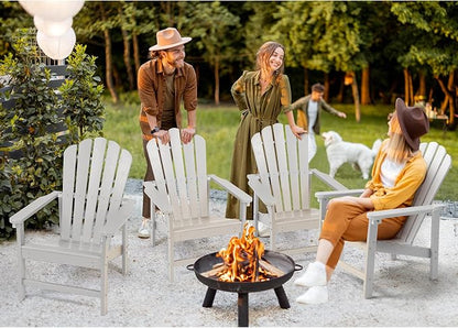 Oversized Stackable Adirondack Chair Set of 6, HDPE Fire Pit Chair | All-Weather - Image 2