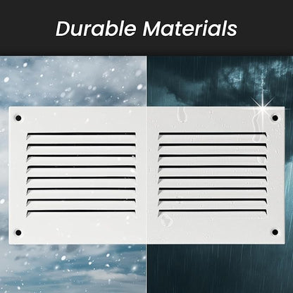 Repa Market Air Vent Cover 16x4 Inch (Outer Dimensions) Anthracite Galvanized Steel Louvered Grill Cover with Mesh Screen/Wall or Ceiling Vent/HVAC Register for Indoor and Outdoor Ventilation