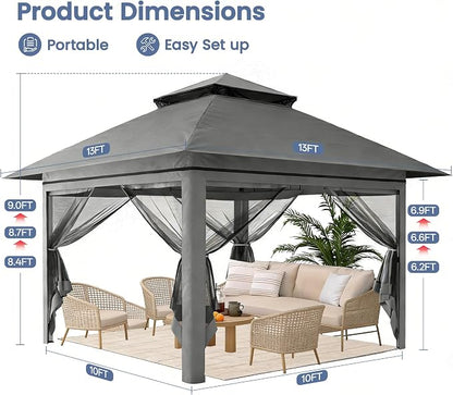 Driftalia 13x13 Pop Up Gazebo for Patio, Deck - Image 3