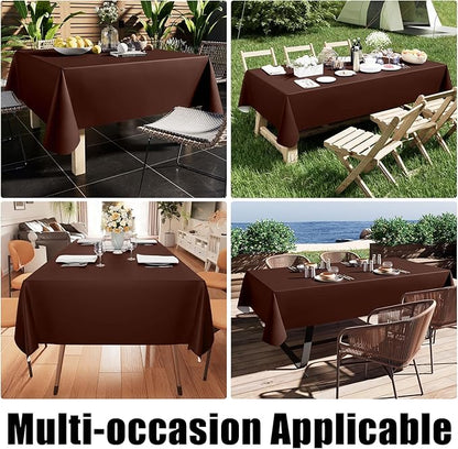 Smiry Rectangle Table Cloth 60x120 Inch, Waterproof Wipeable Vinyl Tablecloths Protector, Oil Spill Proof Plastic Table Cover for Dining, Picnic, Camping, Outdoor, Coffee