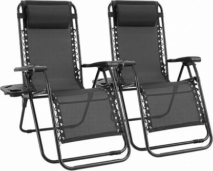 Sweetcrispy Zero Gravity Chairs Set of 2, Outdoor Folding Patio Lounge Chair by Sweetcrispy