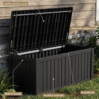 ROJIK 149 Gallon Outdoor Storage Box Waterproof, Weatherproof Deck Boxes - Image 6