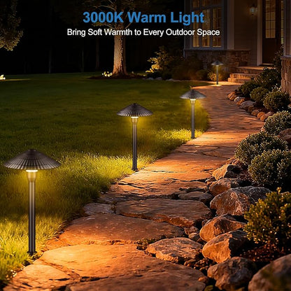 Landscape Lighting Pathway Lights 4 Pack, 5W Low Voltage LED Outdoor Garden Lights, Cast Aluminum with Acrylic Lens, IP66 Waterproof Yard Walkway Driveway Patio Path Lights, Transformer Cable Included