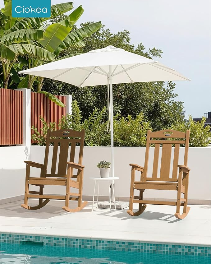 Oversized Outdoor Rocking Chairs Set of 2, 380lbs Heavy-Duty Large Patio Rocker - Image 9