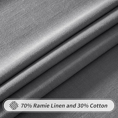 MIULEE Linen Cotton Blend Tablecloth Rectangle, Luxury Waterproof Stain Resistant Durable Farmhouse Oblong Table Cloth for Dining Party Christmas Weddings Birthday, 52 x 84 inch, Light Grey