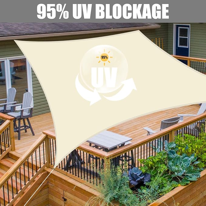 Neween Waterproof Sun Shade Sail Square UV Block Canopy - Image 3