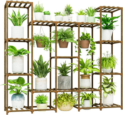 Bamworld Large Plant Stand Indoor Outdoor Hanging Shelf by Bamworld