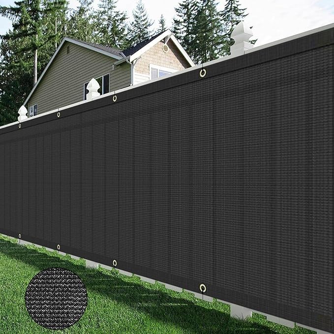 AYOHA 4' x 131' Privacy Fence Screen Fabric Mesh Shade Net Cover, Heavy Duty 160 GSM Privacy Barrier for Chain Link Fence, 90% Privacy Blockage, Excellent Airflow, Cable Zip Ties Included, Black