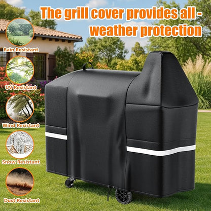 Hisencn Grill Cover for Pit Boss Austin XL, 600D Heavy Duty Pellet Smoker BBQ Cover for Pit Boss 1000 Series, 1000D3, 1000S, 1000SC, Rancher XL, 1100 Pro, 1150, Z Grill 1000 – UV & Fade Resistant