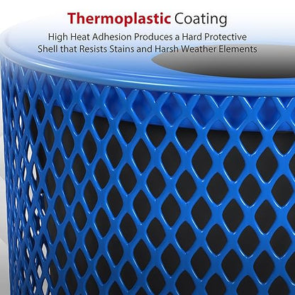 Leisure Craft Heavy-Duty 32 Gallon Receptacle, Portable, Liner Included, Made with Heavy-Gauge Metal and a Durable Thermoplastic Coating, Commercial Outdoor Park Receptacle, Made in The USA