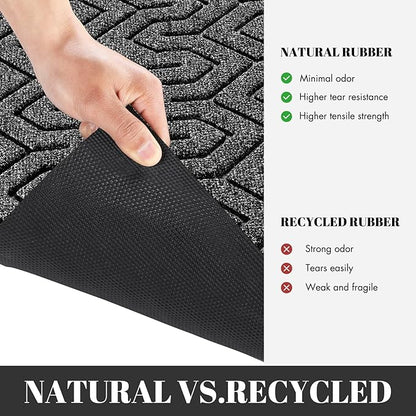 Yimobra 72x24 Indoor Outdoor Runner Rug, Heavy-Duty Entrance Mat for High Traffic Areas, Commercial Grade Welcome Door Mat, Easy Clean Mix Grey