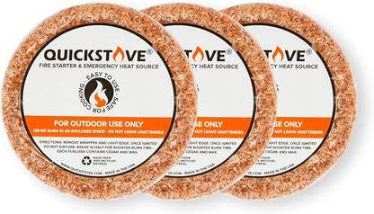 Fire Starters (3 Pack) – Waterproof Emergency Fuel Disks for Camping Essentials, Wood Stove, Fireplace, Fire Pit, Survival Kit, Campfire & Outdoor Accessories