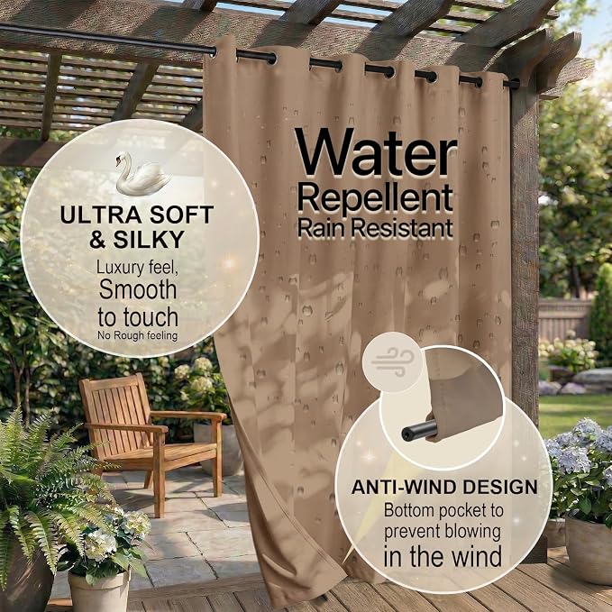 DIVA EN CAMINO DEC Outdoor Patio Curtain Waterproof Darkening Thermal Insulated - Image 4