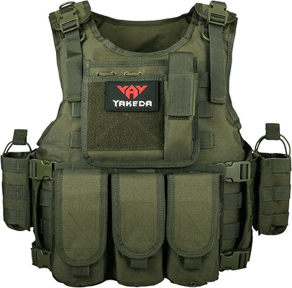 YAKEDA Adjustable Tactical Airsoft Training Vest | Camping, Fishing, Hunting,Gift for Halloween and New Year
