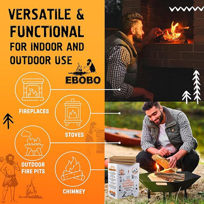 240 pcs Fire Starter Cubes – Natural Wax-Based, Odorless & Non-Toxic – Quick Ignition for BBQ Grill, Fireplace, Wood Stove, Fire Pit & Camping – Easy, Mess-Free Lighting