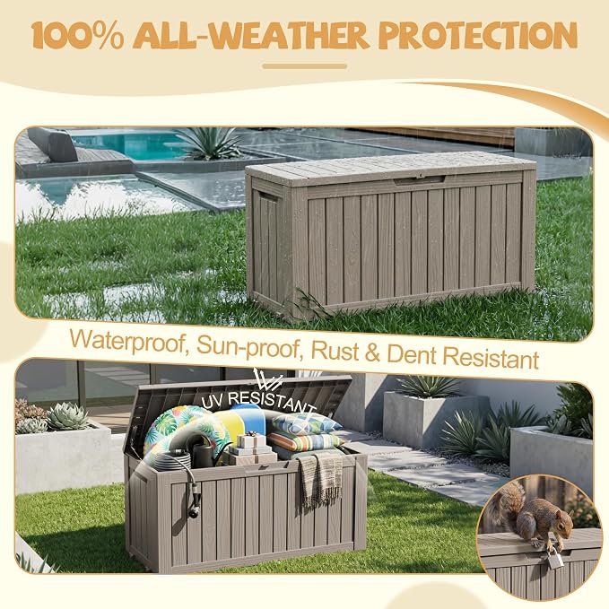 EFU Outdoor Storage Box Waterproof, 130 Gal Gen 2 Resin Deck Box - Image 4
