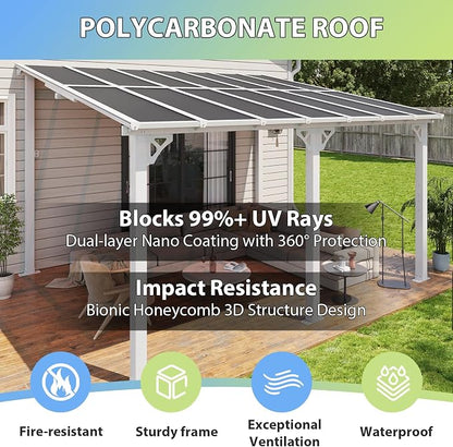 Aoxun 14’x10’ Gazebo with Aluminum Frame & Polycarbonate Panel, Outdoor Patio - Image 7