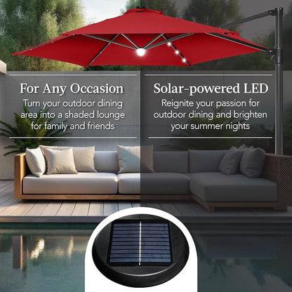 Best Choice Products 10ft Solar LED Offset Cantilever Hanging Market Patio - Image 4