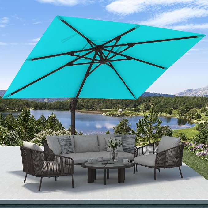 9' X 12' Cantilever Patio Umbrella Rectangular Outdoor Umbrellas | Heavy Duty - Image 3