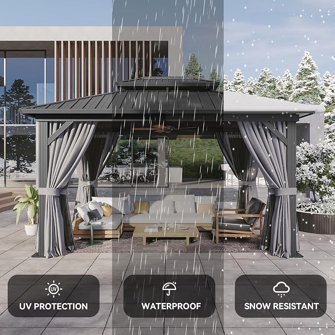 Aoxun Gazebo 10x14 Hardtop Gazebo - Image 3