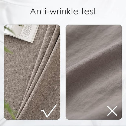 BALCONY & FALCON Small Square Tablecloth Washable Wrinkle Resistant and Water Proof Table Cloth Decorative Linen Tablecloths for Bedside End Table Bedroom Nightstand (Taupe Gray, 35x35)