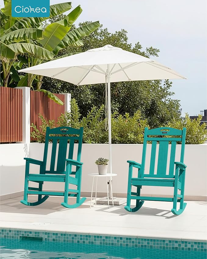 Oversized Outdoor Rocking Chairs Set of 2, 380lbs Heavy-Duty Large Patio Rocker - Image 2