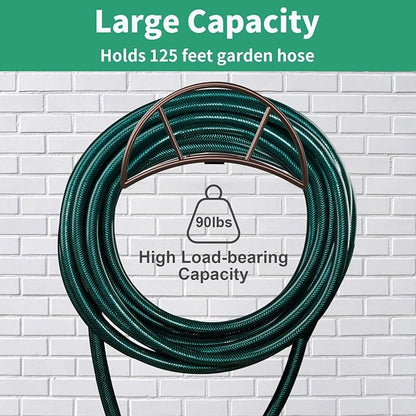 TomCare Garden Hose Holder Heavy Duty Water Hose Holder Wall Mount Hose Hanger Decorative Durable Garden Hose Storage Hose Reel Solid Metal Hose Stand Sturdy Hose Holders for Outside Yard, Bronze