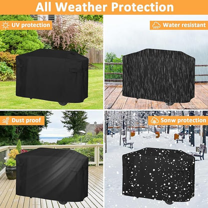 Grill Cover for Weber 28 Inch Griddle Grill Replacement 7771 Cover, Waterproof Full-Length Griddle Cover for Weber Premium 28” Griddle Grills 3 Burner 1501005 Grill Models, 55 Inch Outdoor BBQ Cover