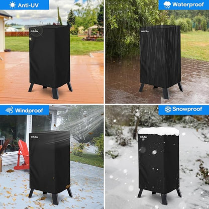Onlyfire Grill Cover for Masterbuilt 30 Inch Propane Smoker, Heavy Duty Waterproof Replacement Cover, Black