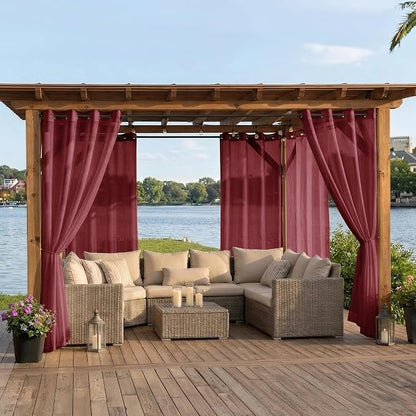 BONZER Waterproof Indoor/Outdoor Sheer Curtains - Image 2