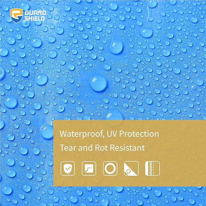 GUARD SHIELD Blue Tarp Waterproof 8x10 Feet Medium Duty All Purpose Poly Tarps Cover 7mil