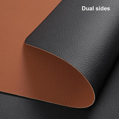Myir JUN Table Runner Double Sided Vinyl Runner Table 72 Inch Long Runner for Table Washable Waterproof Non-Slip for Home Decorations Black Brown,12 x 72 inch