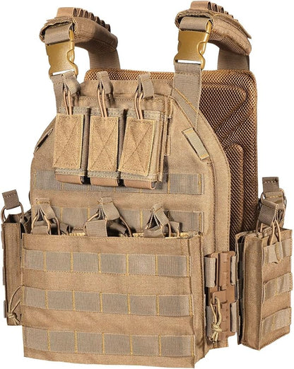 BOMTURN 1000D Tactical Vest for Men Quick Release Modular Vest Adjustable Vest Outdoor