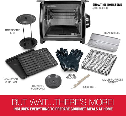Ronco Modern Rotisserie Oven, Large Capacity (12lbs) Countertop Oven, Multi-Purpose Basket for Versatile Cooking, Easy-to-Use Controls