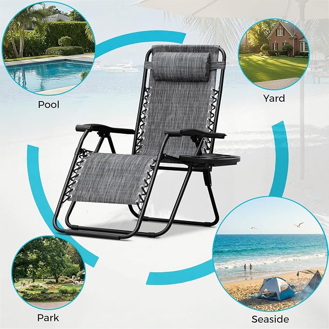 Homall Zero Gravity Chair Patio Folding Lawn Lounge Reclining Chair | - Image 7