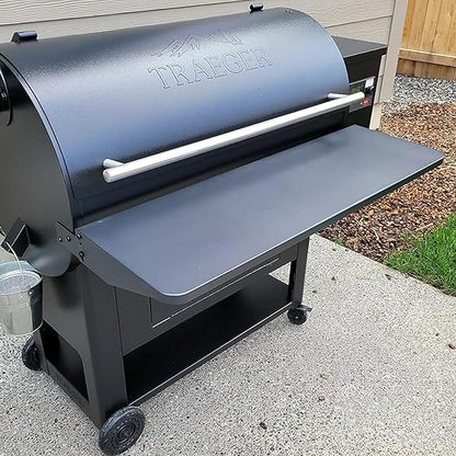 Utheer Folding Front Shelf for Traeger Pro 34, Century 885, Texas Elite 34 Pellet Grills, BAC363 Grill Accessory 37" x 12", Heavy-Duty Steel Table Supports 60 LBS, Foldable Prep & Storage Station