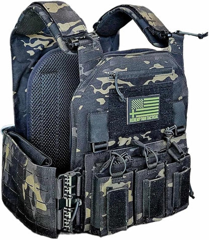 Redemption Crusader 2.0 Molle Quick Release Buckles Airsoft Vest With Adjustable Size Sides And Triple Pouch