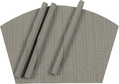 SHACOS Wedge Placemats Set of 4 for Small Round Table Woven Vinyl Non Slip Heat Resistant Table Place Mats Wipe Clean Indoor Outdoor (4, Gray)