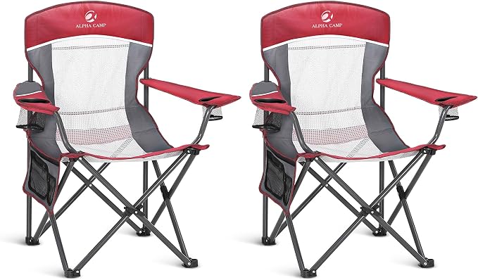 ALPHA CAMP Oversized Fully Padded Camping Chairs by ALPHACAMP