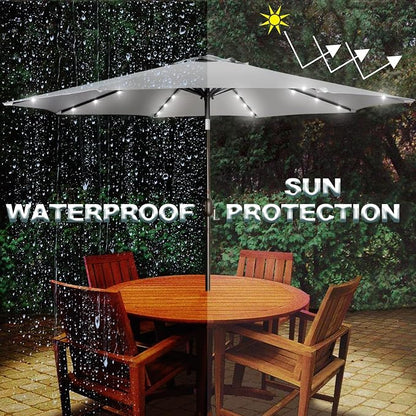 9 ft Solar Umbrella, Patio Umbrella - Image 5