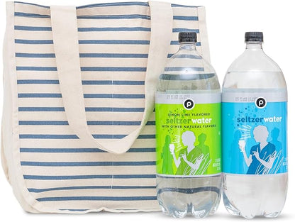 Reusable Cotton Grocery Tote Bags - 2 Pack, 100% Cotton, Washable, Environment-friendly, Sturdy, Convenient to Carry with Handles, Multipurpose Cotton Grocery Shopping Bags - Canvas Picnic Tote