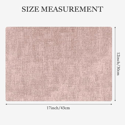 Faux Leather Heat Resistant Placemats Set of 6 – Waterproof Oilproof Wipeable Dining PU Place Mat Easy Clean Table Mats for Kitchen/Dining/Party/Holiday, Pink