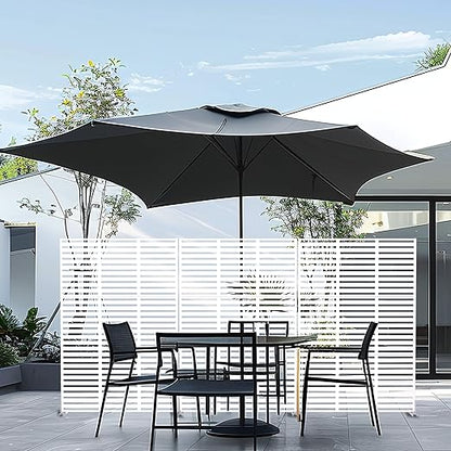 Casaphoria Metal Privacy Screen Outdoor, 72" H x 47" W Freestanding Decorative Privacy Screen for Patio Deck Balcony Garden with Stable Base, White Adams