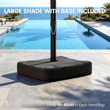10ft Patio Umbrella with Base Included, Large Cantilever Outdoor Umbrella with - Image 2
