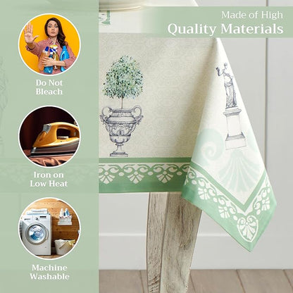 Maison d' Hermine Table Cloth Rectangle Table 100% Cotton 60 x 90 Inches Tablecloth Reusable Decorative for Dining Room, Farmhouse, Home, Party, Festive & Wedding Spring Summer - Jardin Du Roy