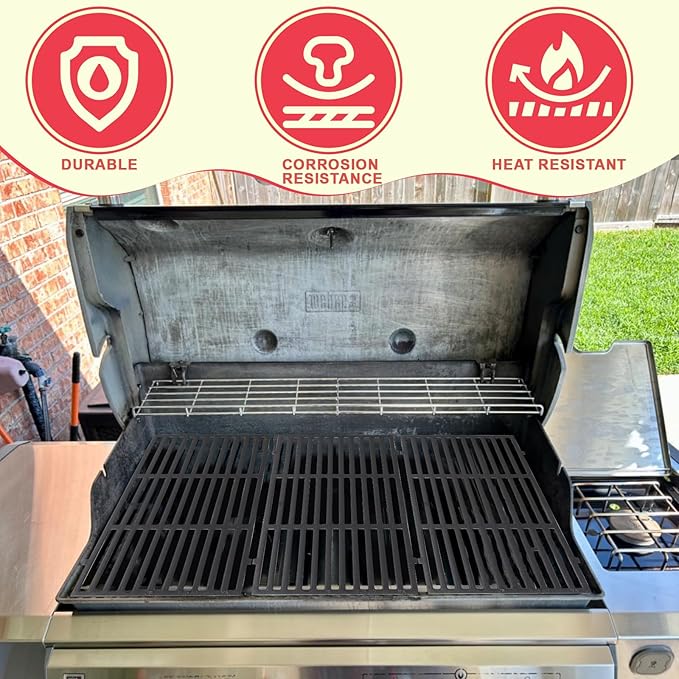 66097 Genesis II 400 Grill Grates for Weber Genesis GS4 II/LX 400 Series Grills Parts Genesis 2 E-410 S410 E-435 S-435 E-415 SE-410 LX S-440, 66089 Grates for Kitchen-aid 740-0781 Parts Cast Iron