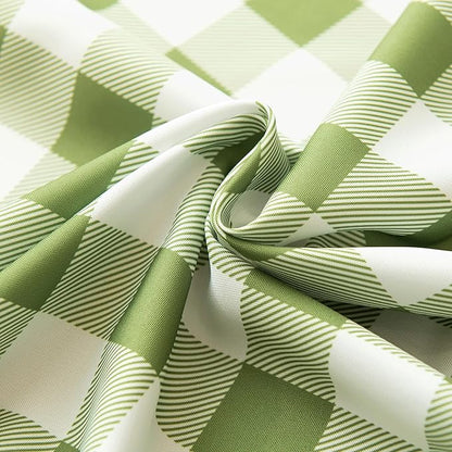 Waterproof Plaid Tablecloth Fabric - Round 108 Inch Classic Gingham Checker Table Cloth for Indoor/Outdoor Use - Buffalo Table Cover for Picnics, BBQs, and Parties