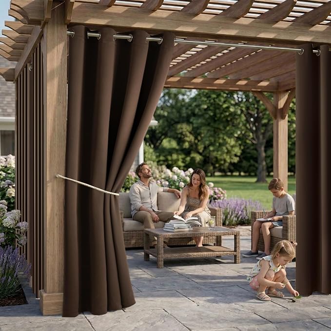 Outdoor Indoor Curtains for Patio Weather-resistant Window Panels Privacy - Image 2